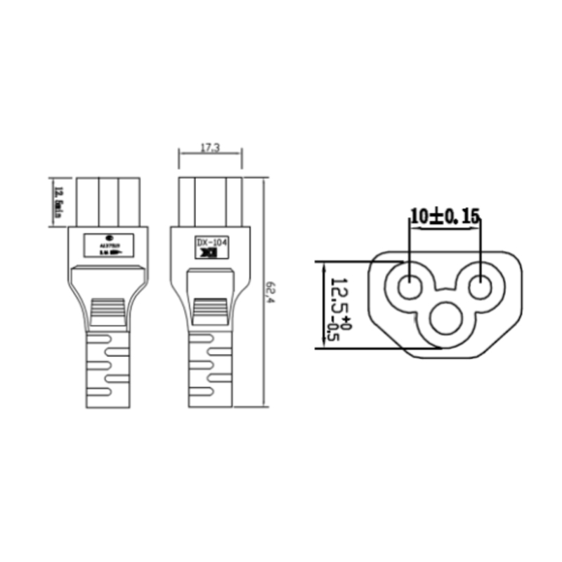 Juego de cables de alimentación de CA personalizados (estándar japonés)