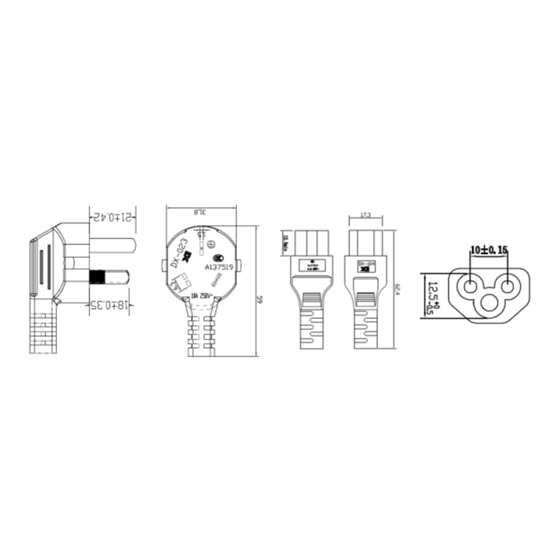 Conjuntos de cables de alimentación de CA personalizados (estándar de China)