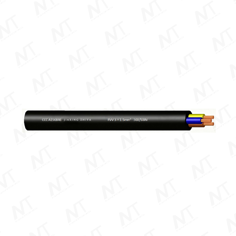 Cable flexible con revestimiento de PVC ligero con núcleo de cobre RVV de 300 V/500 V