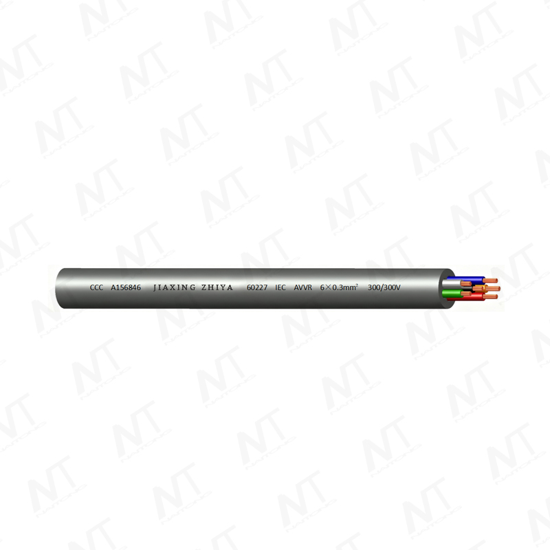 AVVR 300/300V Alambre enfundado flexible multinúcleo de PVC ligero con núcleo de cobre aislado