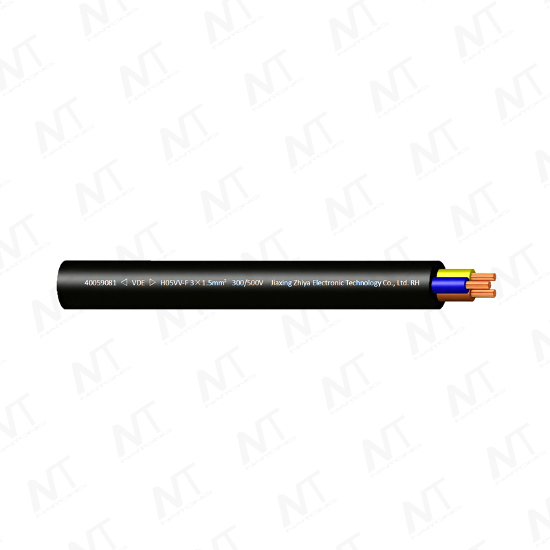 VDE H05VV-F Alambre plano con funda blanda, Alambre redondo con funda blanda