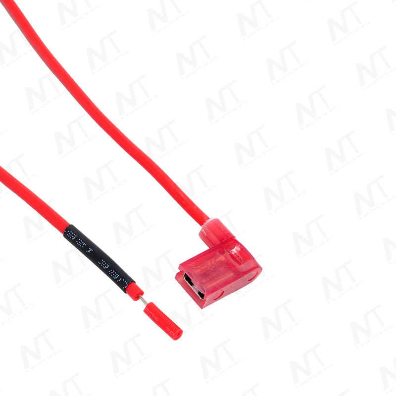Arnés de cable de conector aislado con terminal de pala hembra de 6,3 mm en forma de L y pasador macho