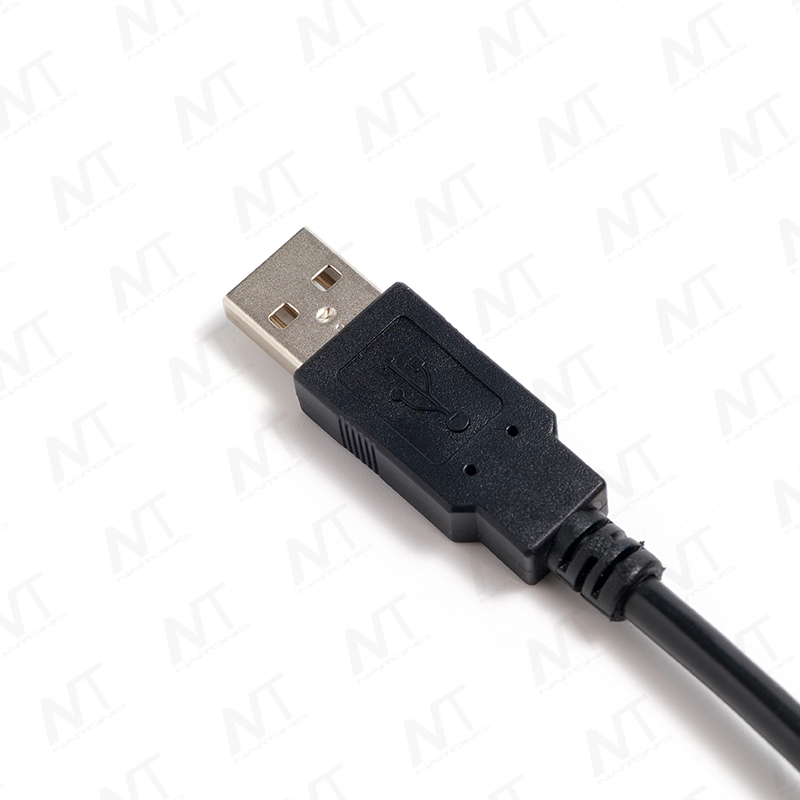 Cable de datos EMI USB macho a macho de doble anillo de ferrita