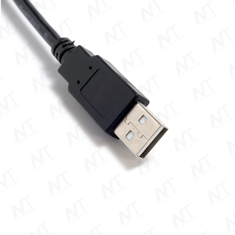 Cable de datos EMI USB macho a macho de doble anillo de ferrita