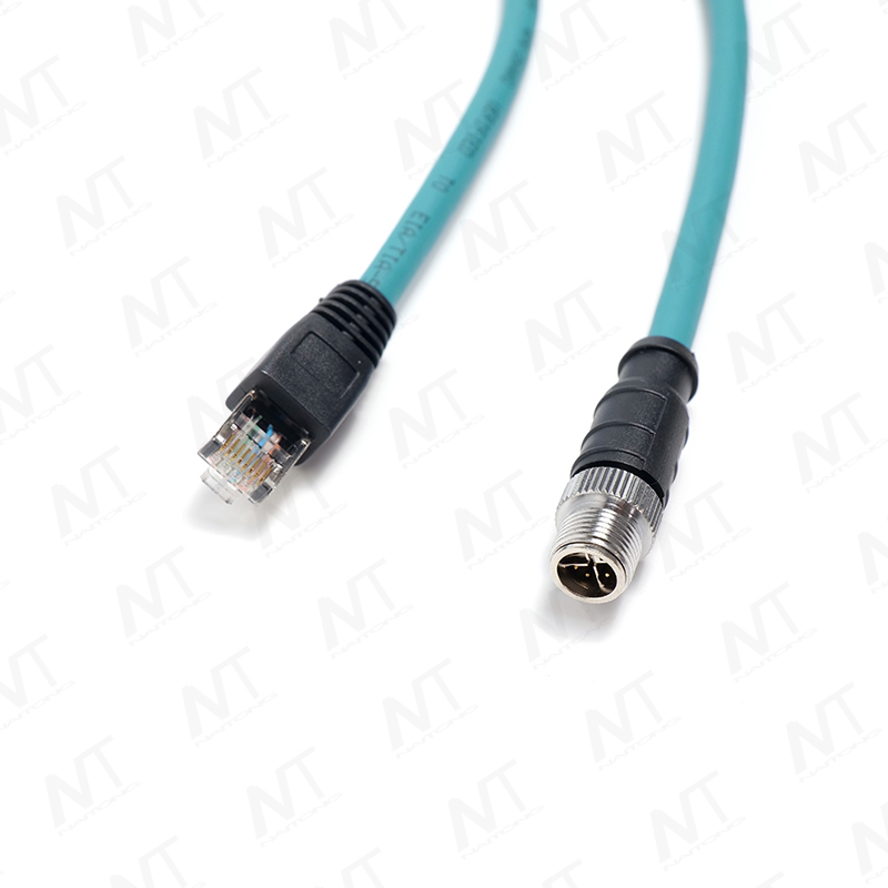 Cable Ethernet industrial circular RJ45 a M12 / Cable para equipos médicos