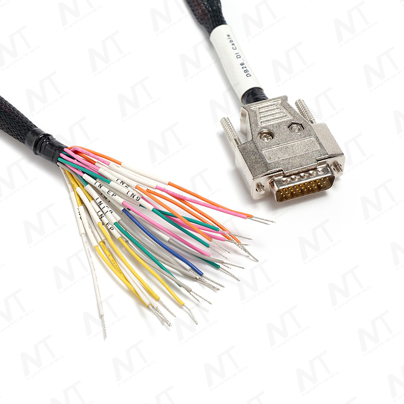 Arnés de cables de señal multinúcleo DB25 para dispositivos médicos (D-Sub25 a cables voladores)