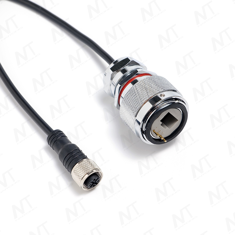 Arnés de cable de señal con conector de aviación impermeable al RJ45 + Arnés de alimentación / dispositivo médico de 3 pines