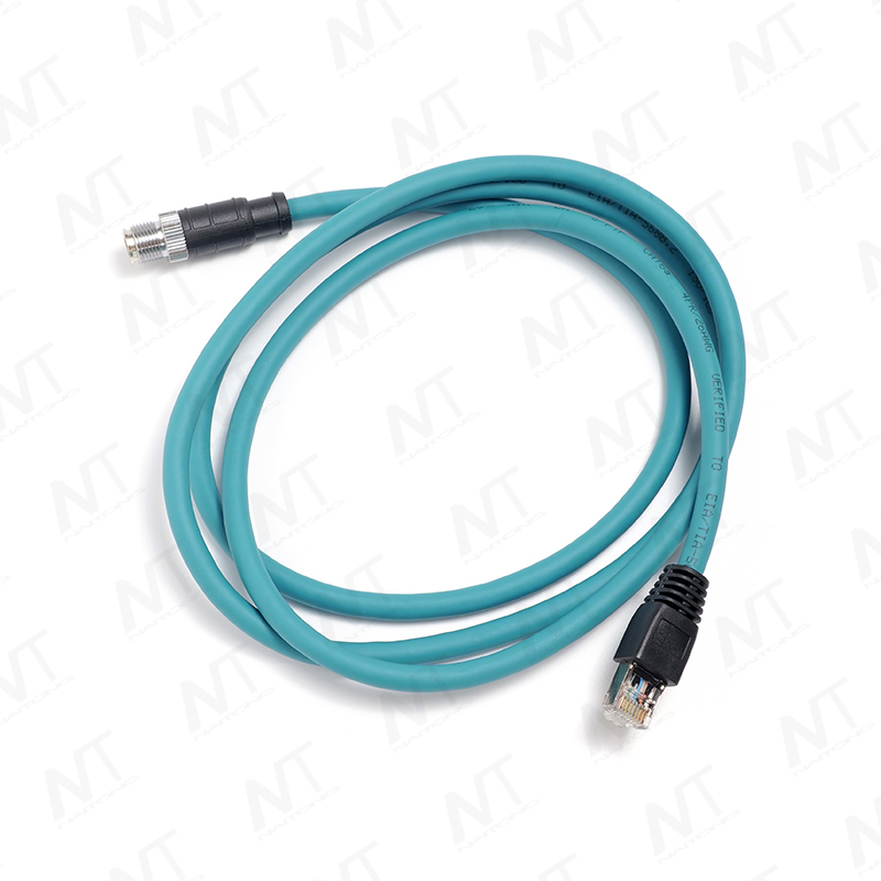 Arnés de cables para dispositivos médicos Ethernet industriales (enchufe de aviación circular RJ45 a M12)