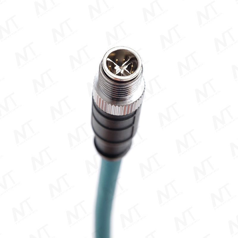 Arnés de cables para dispositivos médicos Ethernet industriales (enchufe de aviación circular RJ45 a M12)